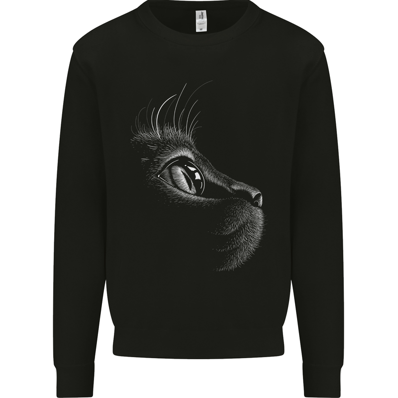 A Cute Cat Face Mens Sweatshirt Jumper Black