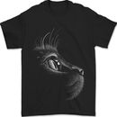 A Cute Cat Face Mens T-Shirt 100% Cotton Black
