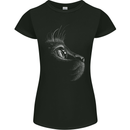 A Cute Cat Face Womens Petite Cut T-Shirt Black