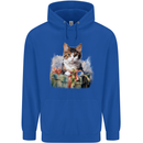 A Cute Cat With a Present Christmas Xmas Mens 80% Cotton Hoodie Royal Blue