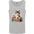 A Cute Cat With a Present Christmas Xmas Mens Vest Tank Top Sports Grey
