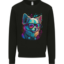 A Cute Chihuahua With Glasses Dog Kids Sweatshirt Jumper Black