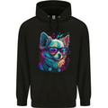 A Cute Chihuahua With Glasses Dog Mens 80% Cotton Hoodie Black