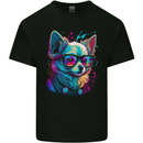 A Cute Chihuahua With Glasses Dog Mens Cotton T-Shirt Tee Top Black