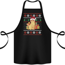 A Cute Christmas Cat With Presents Xmas Cotton Apron 100% Organic Black