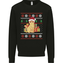 A Cute Christmas Cat With Presents Xmas Kids Sweatshirt Jumper Black