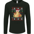 A Cute Christmas Cat With Presents Xmas Mens Long Sleeve T-Shirt Black