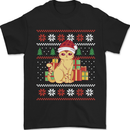 A Cute Christmas Cat With Presents Xmas Mens T-Shirt 100% Cotton Black