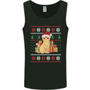 A Cute Christmas Cat With Presents Xmas Mens Vest Tank Top Black