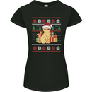 A Cute Christmas Cat With Presents Xmas Womens Petite Cut T-Shirt Black