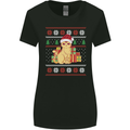 A Cute Christmas Cat With Presents Xmas Womens Wider Cut T-Shirt Black