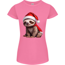 A Cute Christmas Sloth With Xmas Hat on Womens Petite Cut T-Shirt Azalea