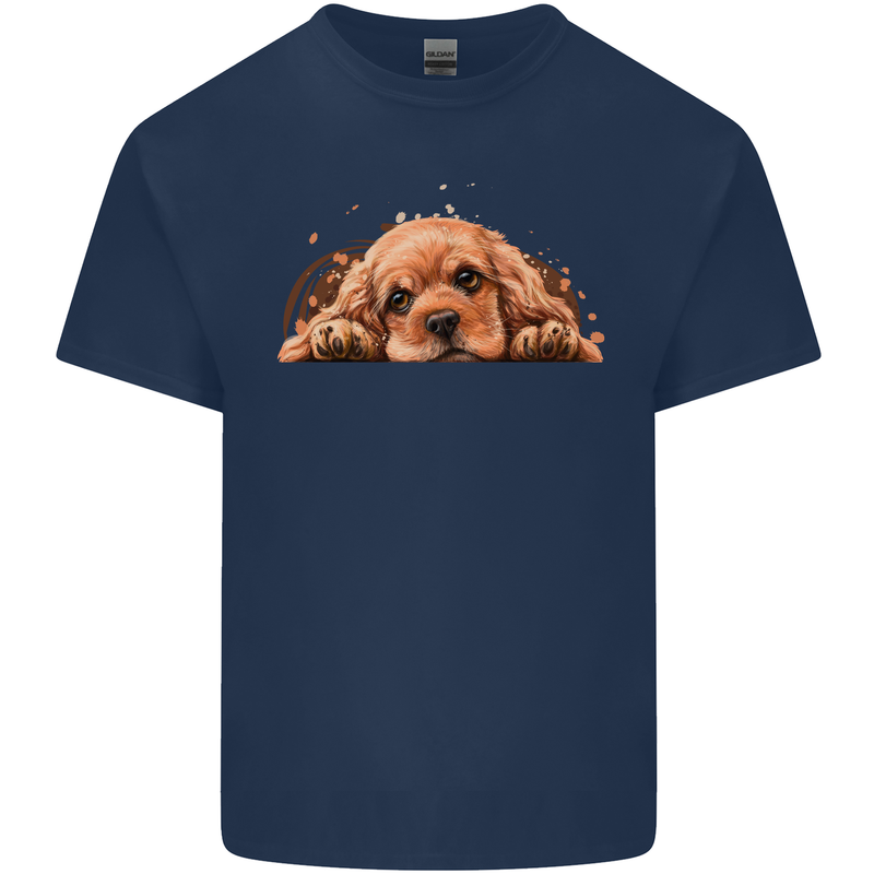 A Cute Cocker Spaniel Dog Kids T-Shirt Childrens Navy Blue