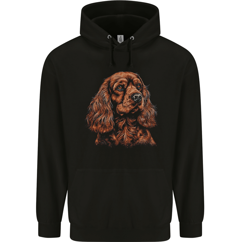 A Cute Cocker Spaniel Dog Mens 80% Cotton Hoodie Black