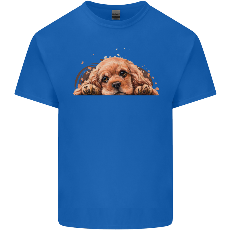 A Cute Cocker Spaniel Dog Mens Cotton T-Shirt Tee Top Royal Blue