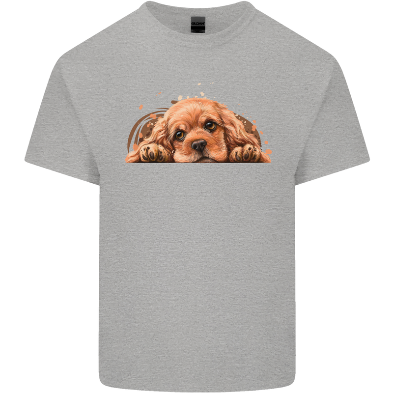 A Cute Cocker Spaniel Dog Mens Cotton T-Shirt Tee Top Sports Grey