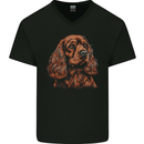 A Cute Cocker Spaniel Dog Mens V-Neck Cotton T-Shirt Black