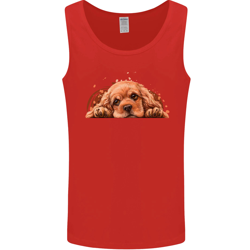 A Cute Cocker Spaniel Dog Mens Vest Tank Top Red