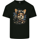 A Cute Corgi Mens Cotton T-Shirt Tee Top Black