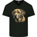 A Cute Labrador Dog Mens V-Neck Cotton T-Shirt Black