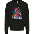 A Cute Lama in the Snow Kids Sweatshirt Jumper Black