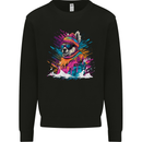 A Cute Lama in the Snow Kids Sweatshirt Jumper Black