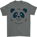 A Cute Panda Bear Face Mens T-Shirt 100% Cotton Charcoal