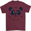 A Cute Panda Bear Face Mens T-Shirt 100% Cotton Maroon