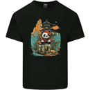 A Cute Panda Bear Mens Cotton T-Shirt Tee Top Black