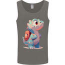 A Cute T-Rex Dinosaur With Backpack Mens Vest Tank Top Charcoal