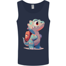 A Cute T-Rex Dinosaur With Backpack Mens Vest Tank Top Navy Blue