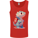 A Cute T-Rex Dinosaur With Backpack Mens Vest Tank Top Red