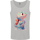 A Cute T-Rex Dinosaur With Backpack Mens Vest Tank Top Sports Grey