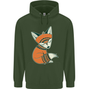 A Cute Tribal Fox Childrens Kids Hoodie Forest Green