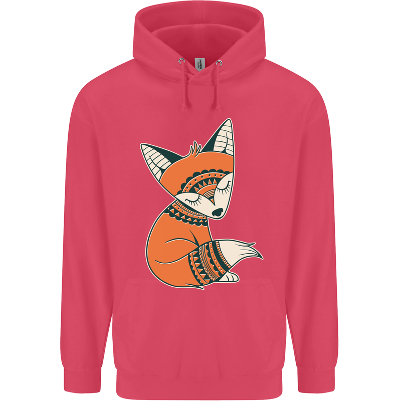 A Cute Tribal Fox Childrens Kids Hoodie Heliconia