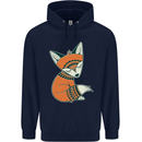 A Cute Tribal Fox Childrens Kids Hoodie Navy Blue