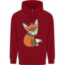 A Cute Tribal Fox Childrens Kids Hoodie Red