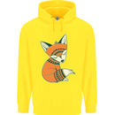 A Cute Tribal Fox Childrens Kids Hoodie Yellow