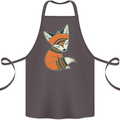 A Cute Tribal Fox Cotton Apron 100% Organic Dark Grey