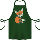 A Cute Tribal Fox Cotton Apron 100% Organic Forest Green
