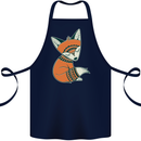 A Cute Tribal Fox Cotton Apron 100% Organic Navy Blue
