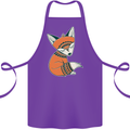 A Cute Tribal Fox Cotton Apron 100% Organic Purple