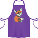 A Cute Tribal Fox Cotton Apron 100% Organic Purple