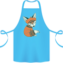 A Cute Tribal Fox Cotton Apron 100% Organic Turquoise