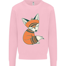 A Cute Tribal Fox Kids Sweatshirt Jumper Light Pink
