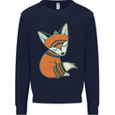 A Cute Tribal Fox Kids Sweatshirt Jumper Navy Blue