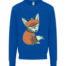 A Cute Tribal Fox Kids Sweatshirt Jumper Royal Blue