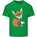 A Cute Tribal Fox Kids T-Shirt Childrens Irish Green