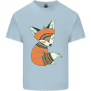 A Cute Tribal Fox Kids T-Shirt Childrens Light Blue