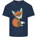 A Cute Tribal Fox Kids T-Shirt Childrens Navy Blue